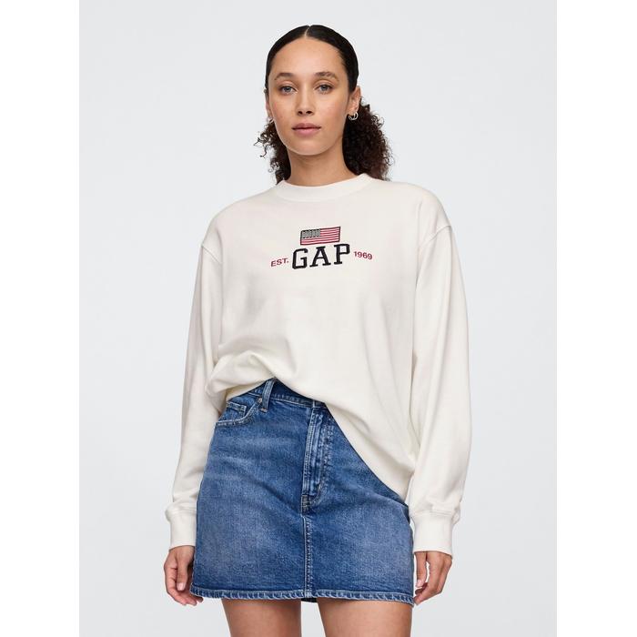 Gap Logo Vintage Soft Fransız Havlu Kumaş Sweatshirt цвет: Белый