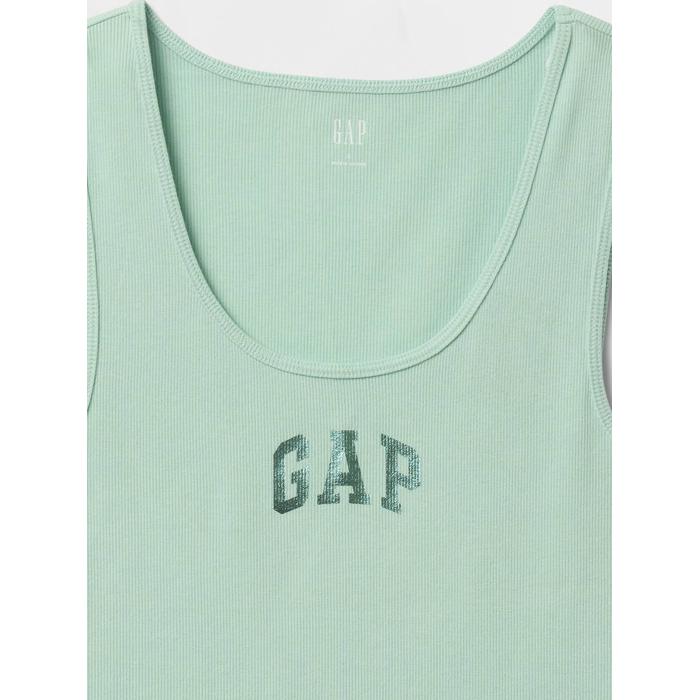 Gap Логотип Майка Вельвет цвет: Зелёный