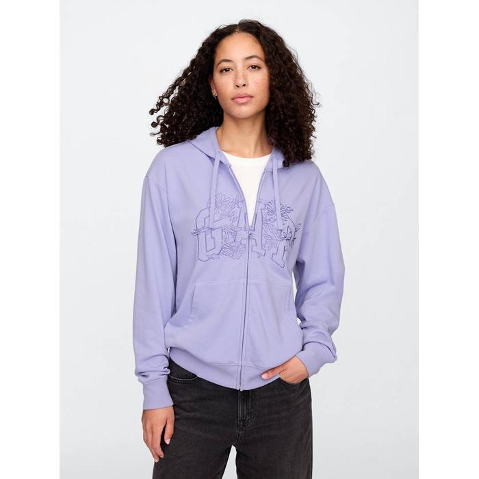 Gap Logo Relaxed Fermuarlı Sweatshirt цвет: Фиолетовый