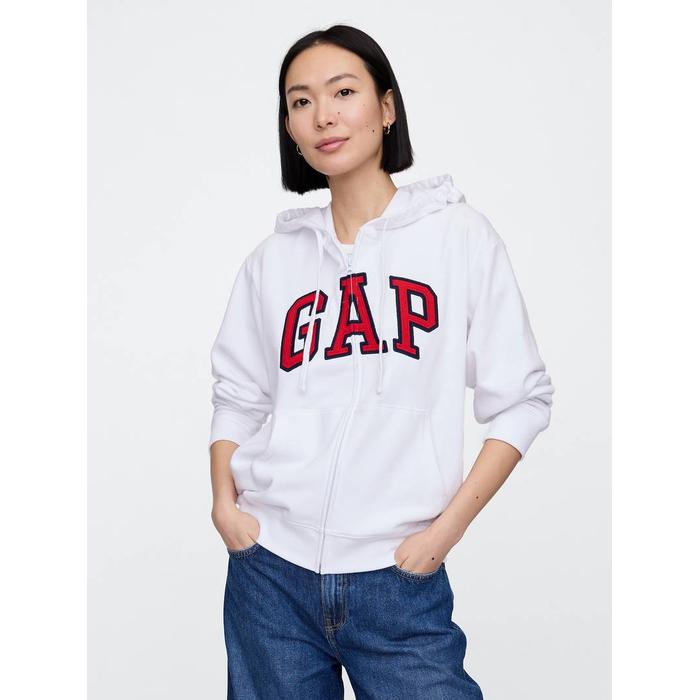 Gap Logo Relaxed Fermuarlı Sweatshirt цвет: Белый