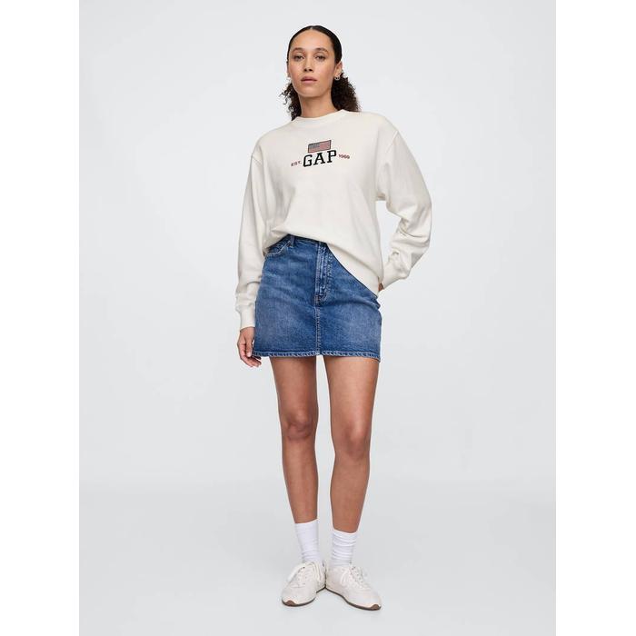 Gap Logo Vintage Soft Fransız Havlu Kumaş Sweatshirt цвет: Белый