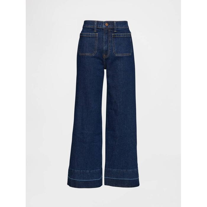 High Stride Wide-Leg Ankle Jean Pantolon цвет: Синий