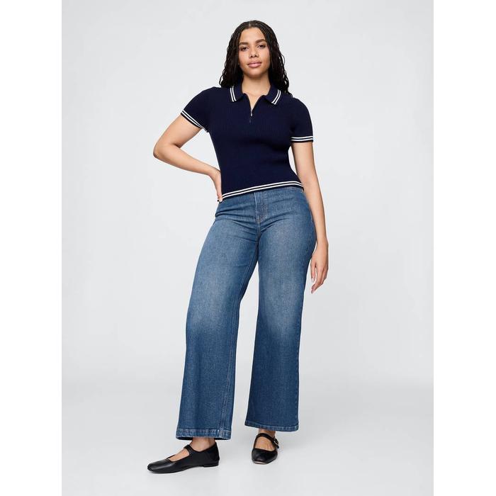 Sky High Rise Stride Wide-Leg Jean Pantolon цвет: Синий