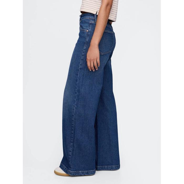Sky High Rise Stride Wide-Leg Jean Pantolon цвет: Синий