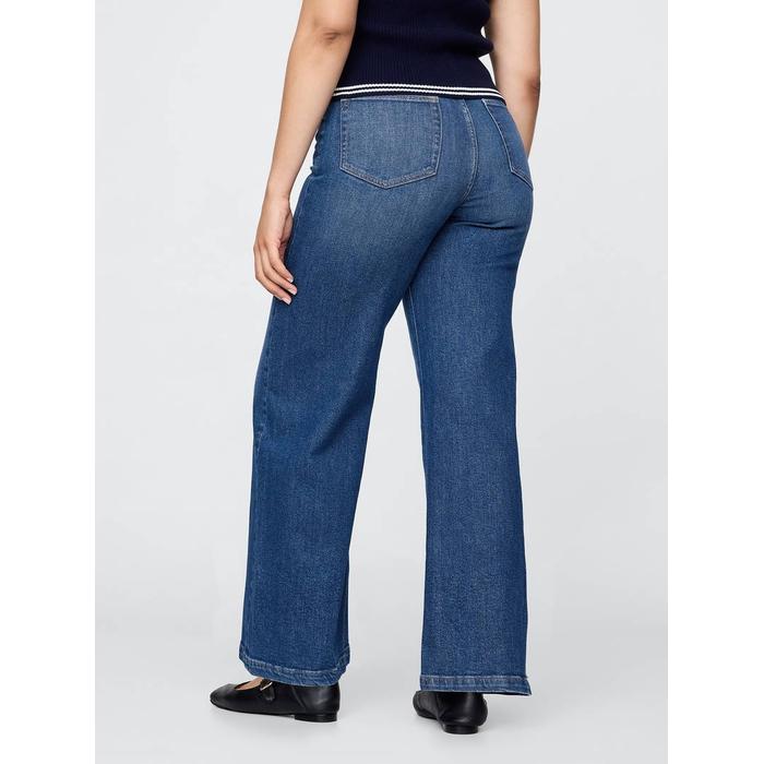 Sky High Rise Stride Wide-Leg Jean Pantolon цвет: Синий
