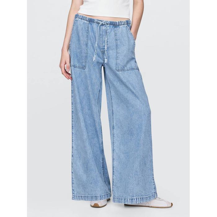 Mid Rise UltraSoft Easy Baggy Jean Pantolon цвет: Голубой