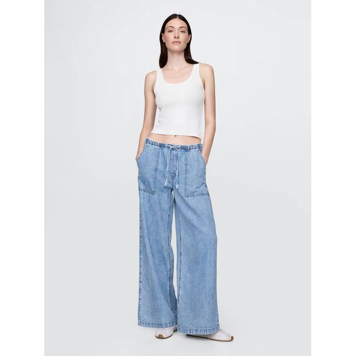 Mid Rise UltraSoft Easy Baggy Jean Pantolon цвет: Голубой