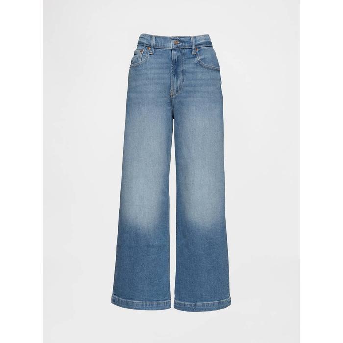 High Stride Wide-Leg Ankle Jean Pantolon цвет: Голубой