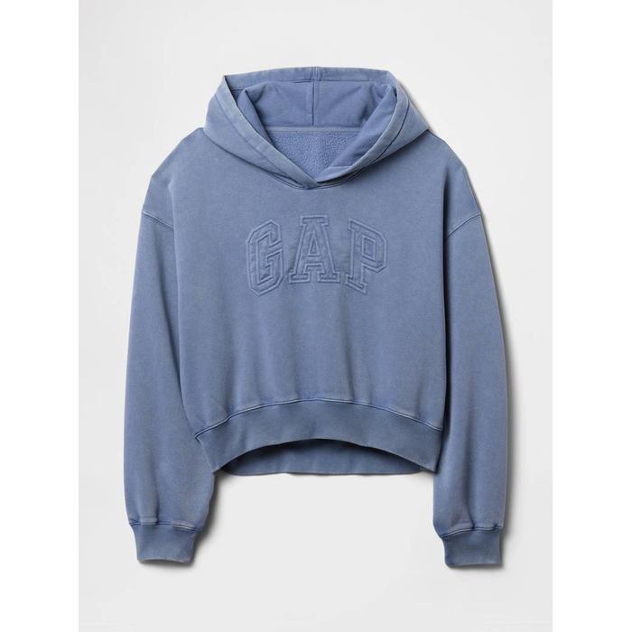 Gap Logo VintageSoft Crop Kapüşonlu Sweatshirt цвет: Голубой