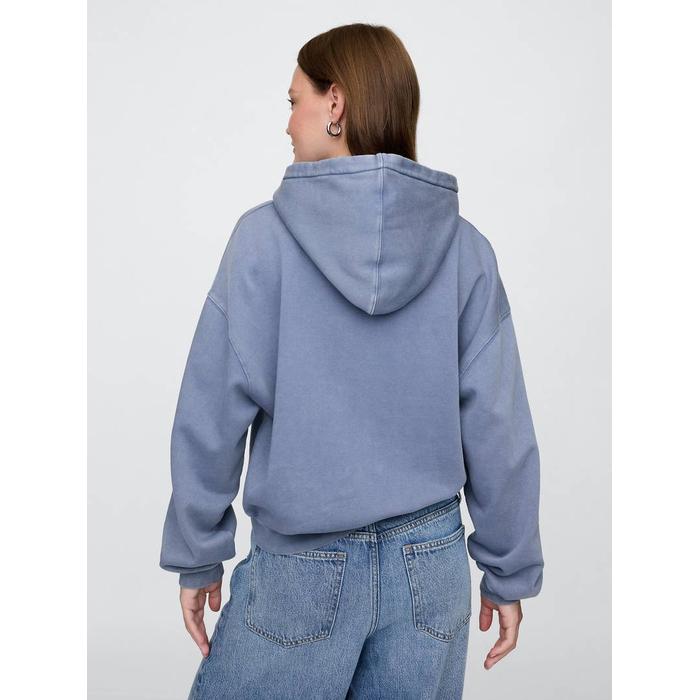 Gap Logo VintageSoft Crop Kapüşonlu Sweatshirt цвет: Голубой