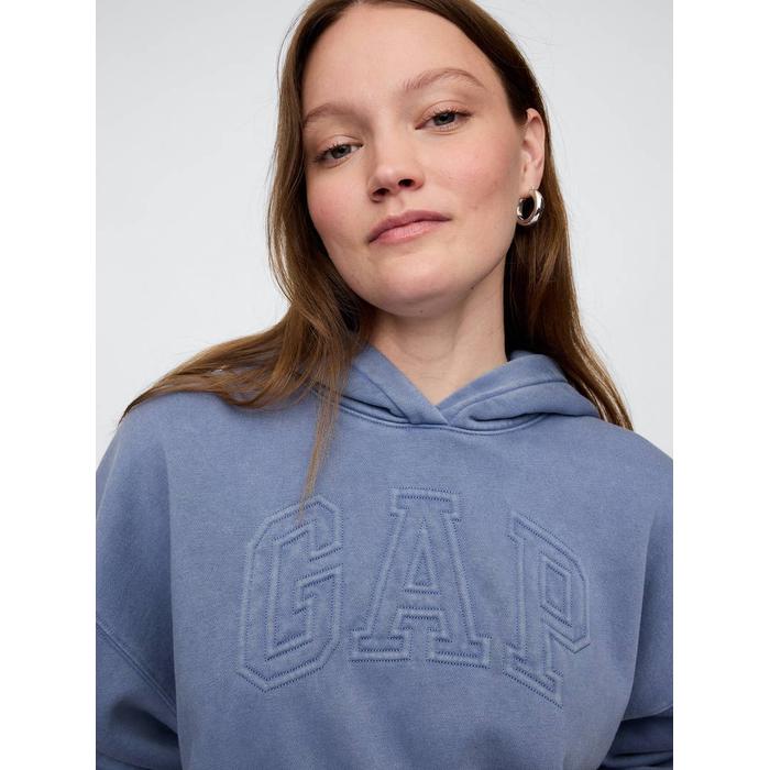 Gap Logo VintageSoft Crop Kapüşonlu Sweatshirt цвет: Голубой