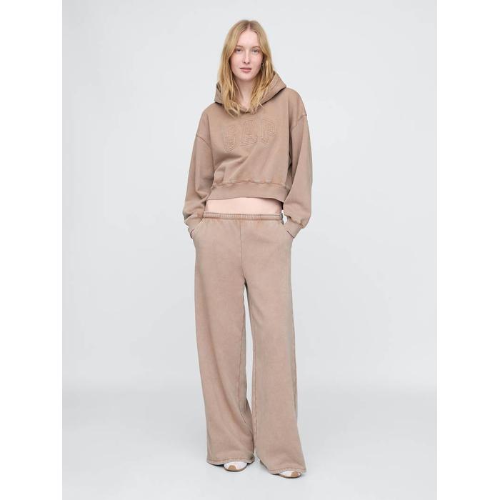 Gap Logo VintageSoft Crop Kapüşonlu Sweatshirt цвет: Коричневый