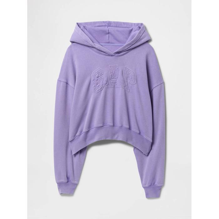 Gap Logo VintageSoft Crop Kapüşonlu Sweatshirt цвет: Фиолетовый