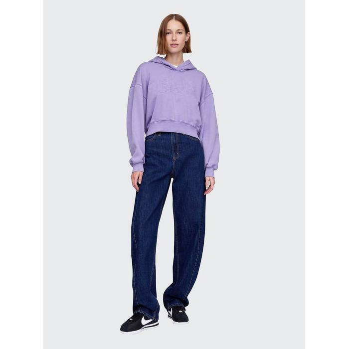 Gap Logo VintageSoft Crop Kapüşonlu Sweatshirt цвет: Фиолетовый