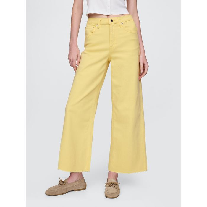 High Rise Stride Wide-Leg Ankle Jean Pantolon цвет: Жёлтый
