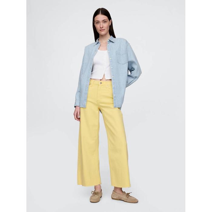 High Rise Stride Wide-Leg Ankle Jean Pantolon цвет: Жёлтый