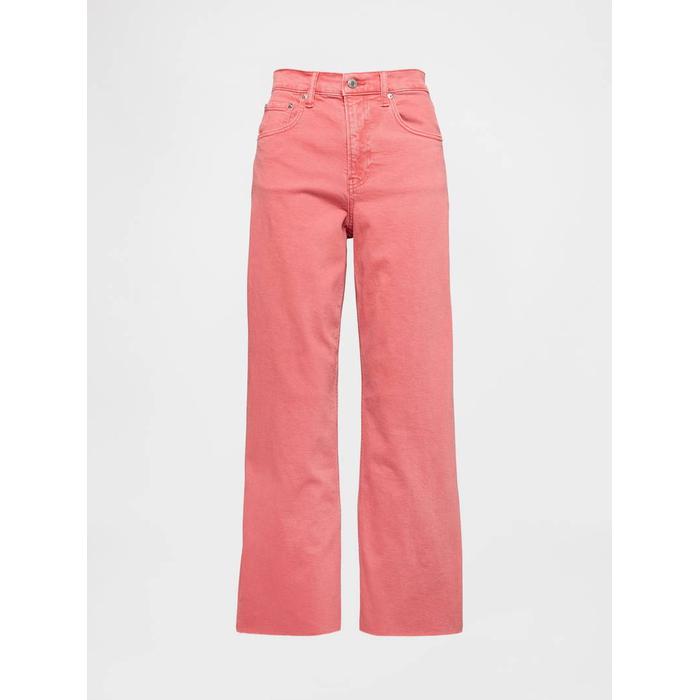 High Rise Stride Wide-Leg Ankle Jean Pantolon цвет: Розовый