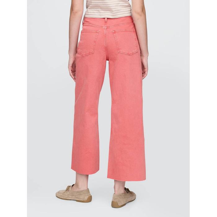 High Rise Stride Wide-Leg Ankle Jean Pantolon цвет: Розовый
