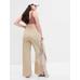 High Rise Stride Wide-Leg Jean Pantolon цвет: Бежевый
