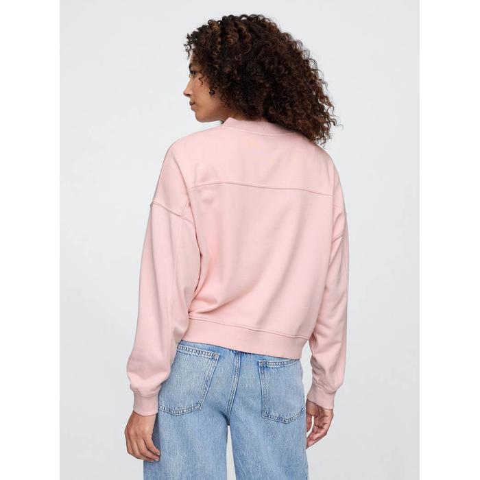 Gap Logo Vintage Soft Havlu Kumaş Wedge V Yaka Sweatshirt цвет: Розовый