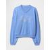 Gap Logo Vintage Soft Havlu Kumaş Wedge V Yaka Sweatshirt цвет: Голубой