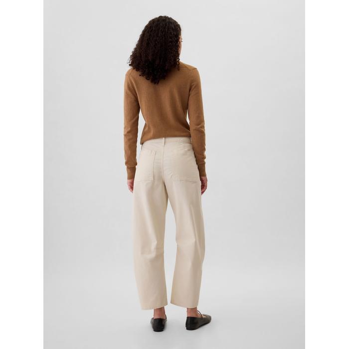 High Rise Barrel Khaki Pantolon