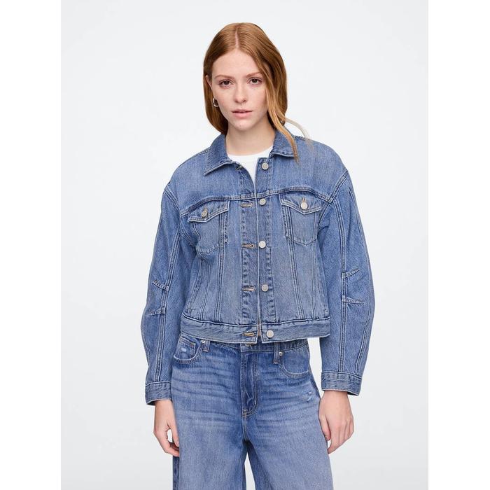 SuperSoft Barrel Sleeve Icon Denim Ceket цвет: Голубой