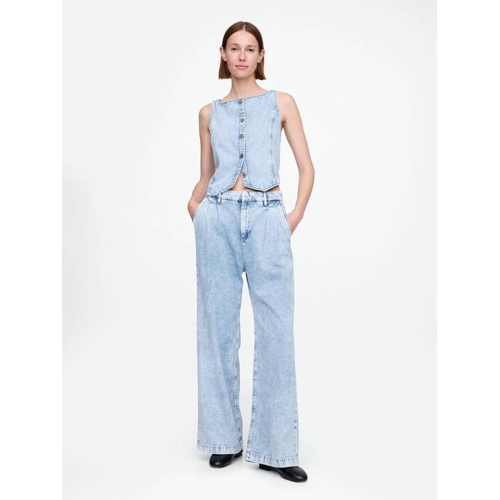 UltraSoft Crop Denim Yelek цвет: Голубой