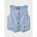 UltraSoft Crop Denim Yelek цвет: Голубой