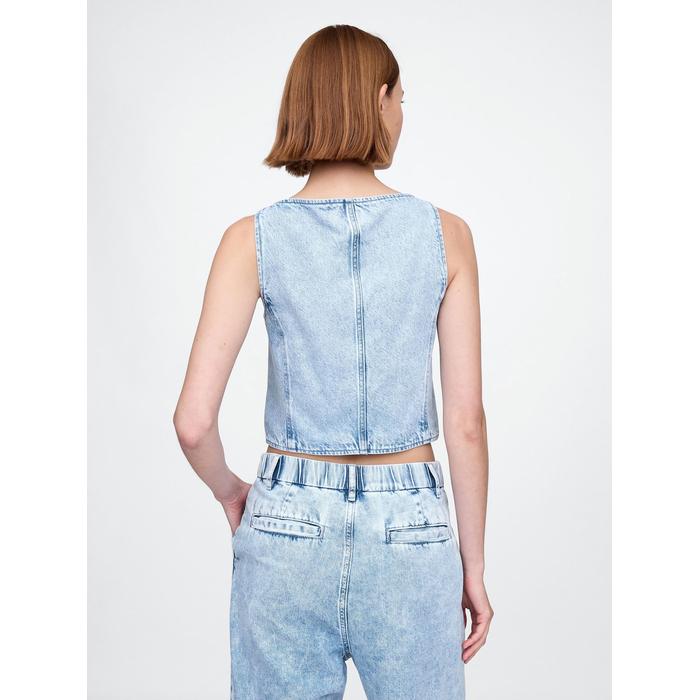 UltraSoft Crop Denim Yelek цвет: Голубой