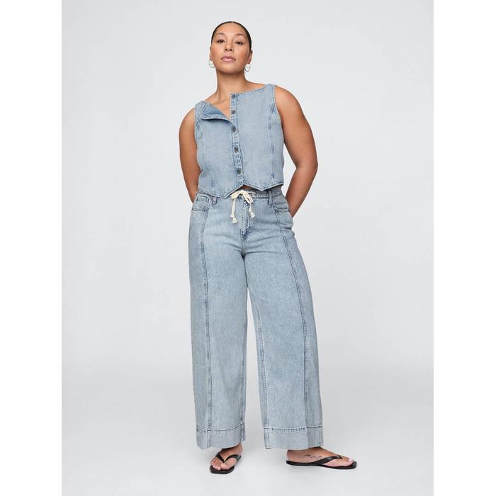 Mid Rise UltraSoft Denim Baggy Pantolonlar цвет: Голубой