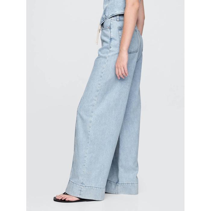 Mid Rise UltraSoft Denim Baggy Pantolonlar цвет: Голубой