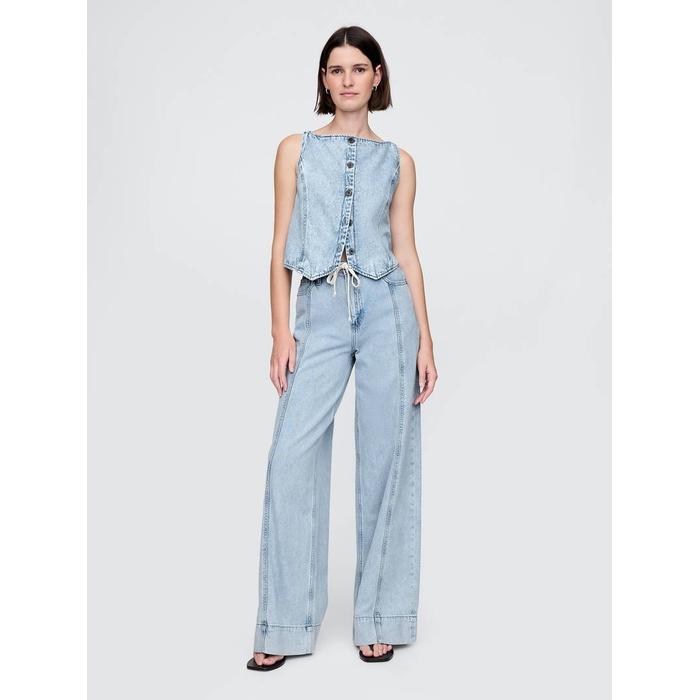 Mid Rise UltraSoft Denim Baggy Pantolonlar цвет: Голубой