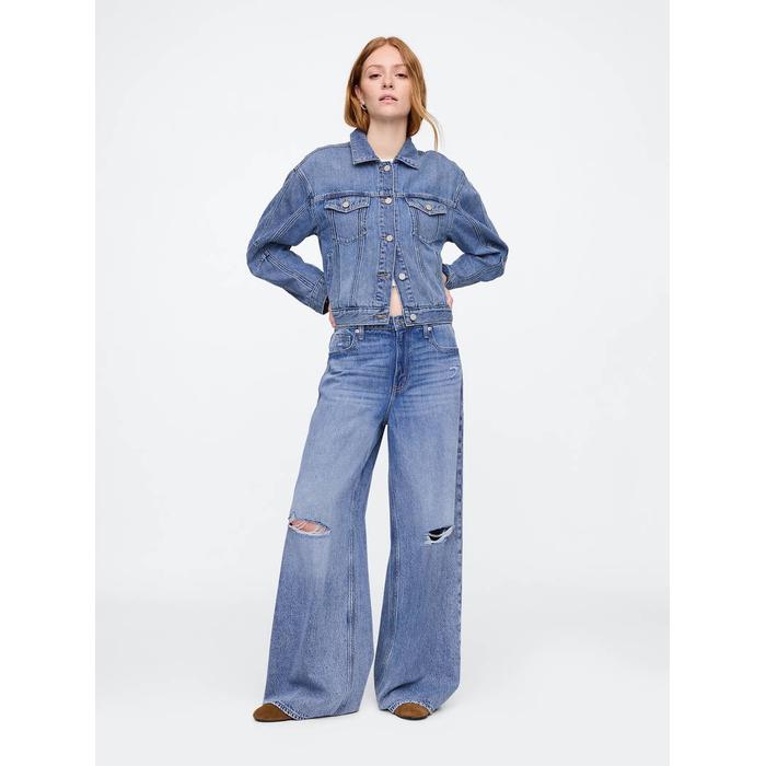 SuperSoft Barrel Sleeve Icon Denim Ceket цвет: Голубой