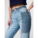 High Rise Patchwork '70s Flare Jean Pantolon цвет: Голубой