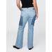 High Rise Patchwork '70s Flare Jean Pantolon цвет: Голубой