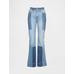 High Rise Patchwork '70s Flare Jean Pantolon цвет: Голубой