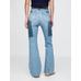 High Rise Patchwork '70s Flare Jean Pantolon цвет: Голубой