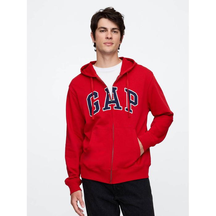 Gap Logo Fermuarlı Havlu Kumaş Sweatshirt цвет: Красный