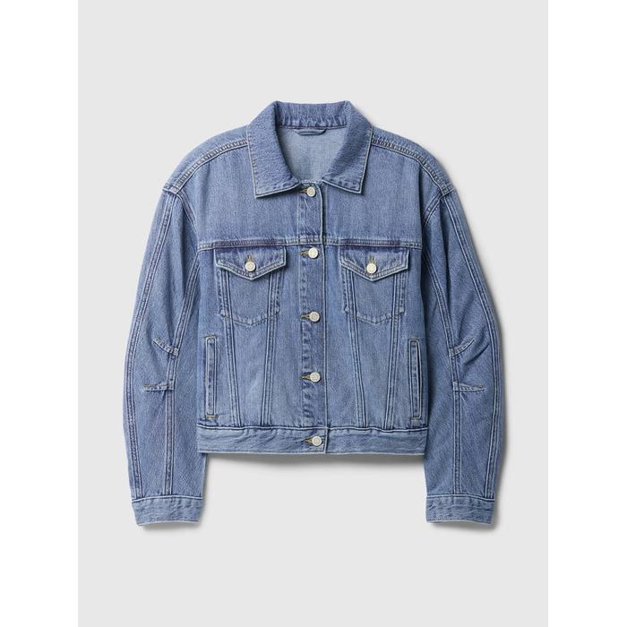 SuperSoft Barrel Sleeve Icon Denim Ceket цвет: Голубой