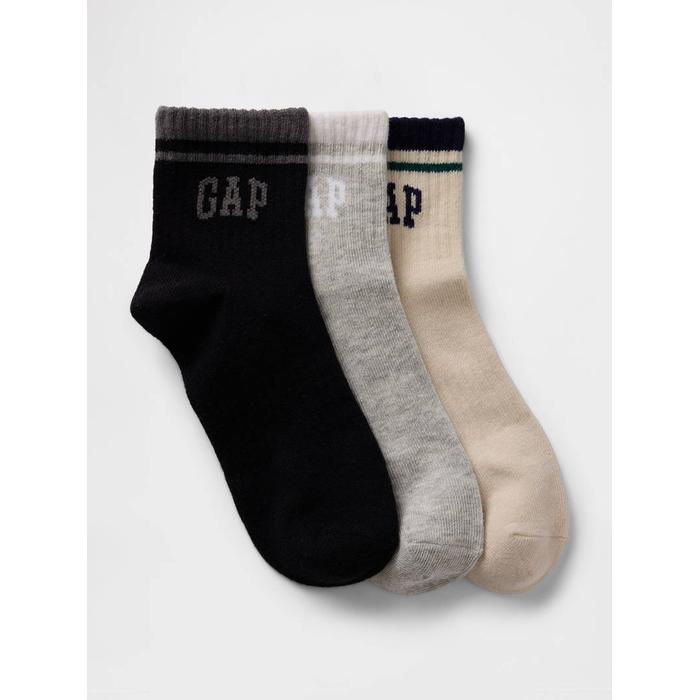Комплект носков Gap Logo Quarter Crew из 3 круглых воротников цвет: Оранжевый