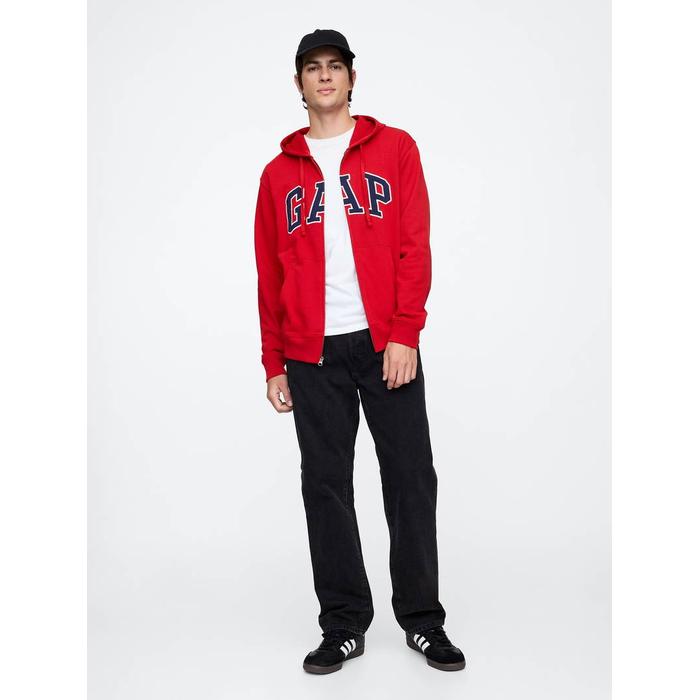 Gap Logo Fermuarlı Havlu Kumaş Sweatshirt цвет: Красный