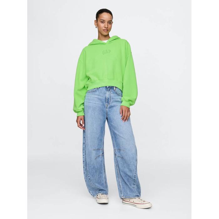Gap Logo VintageSoft Crop Fleece Sweatshirt цвет: Зелёный