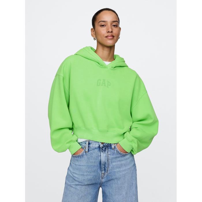 Gap Logo VintageSoft Crop Fleece Sweatshirt цвет: Зелёный