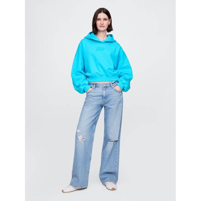 Gap Logo VintageSoft Crop Fleece Sweatshirt цвет: Голубой