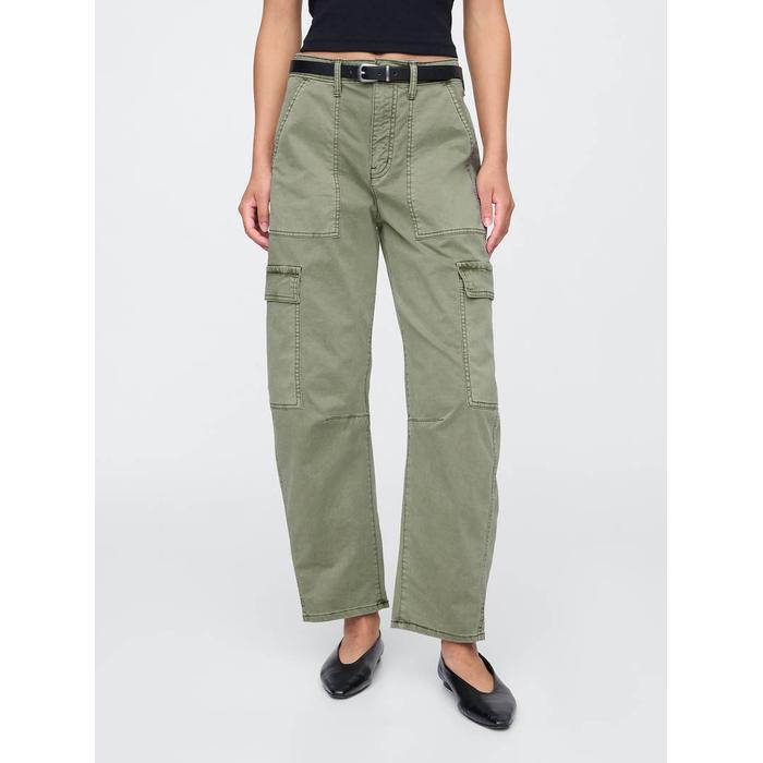 High Rise Barrel Kargo Khaki Pantolon цвет: Хаки