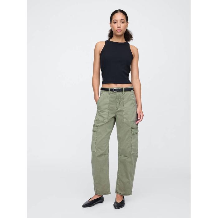 High Rise Barrel Kargo Khaki Pantolon цвет: Хаки