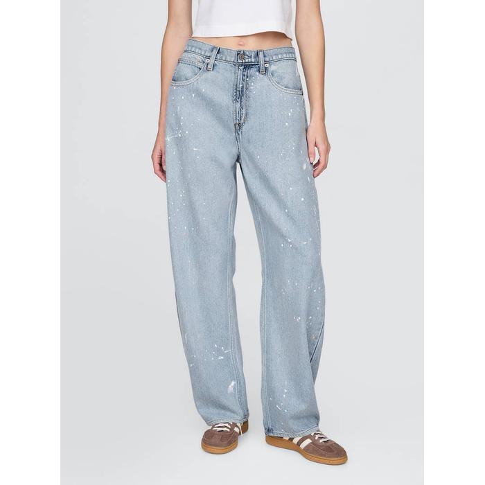 High Rise UltraSoft Barrel Jean Pantolon цвет: Голубой
