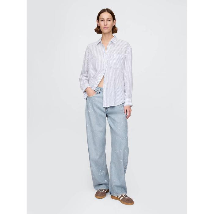 High Rise UltraSoft Barrel Jean Pantolon цвет: Голубой