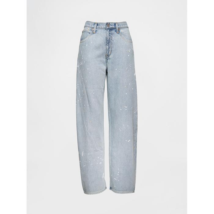 High Rise UltraSoft Barrel Jean Pantolon цвет: Голубой